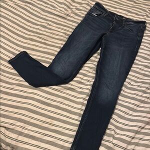 Blue Skinny Jeans with a Faded Look